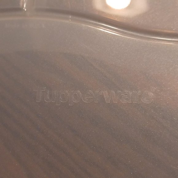 Tupperware Clear 3-Section Meal Storage Container with Vented Blue Lid - Picture 7 of 8